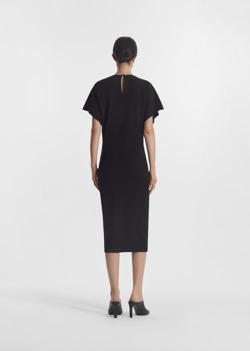 Twisted Knot Dress in Viscose Crepe - Black, image 3 of 4