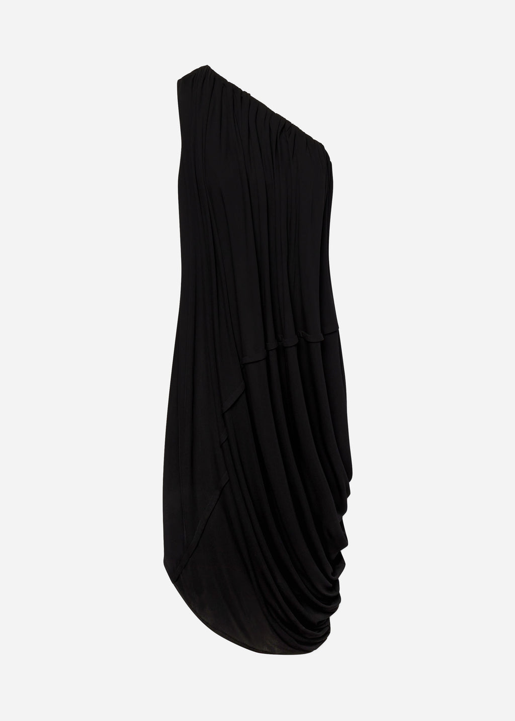 One-Shoulder Dress in Viscose Jersey - Black - CO