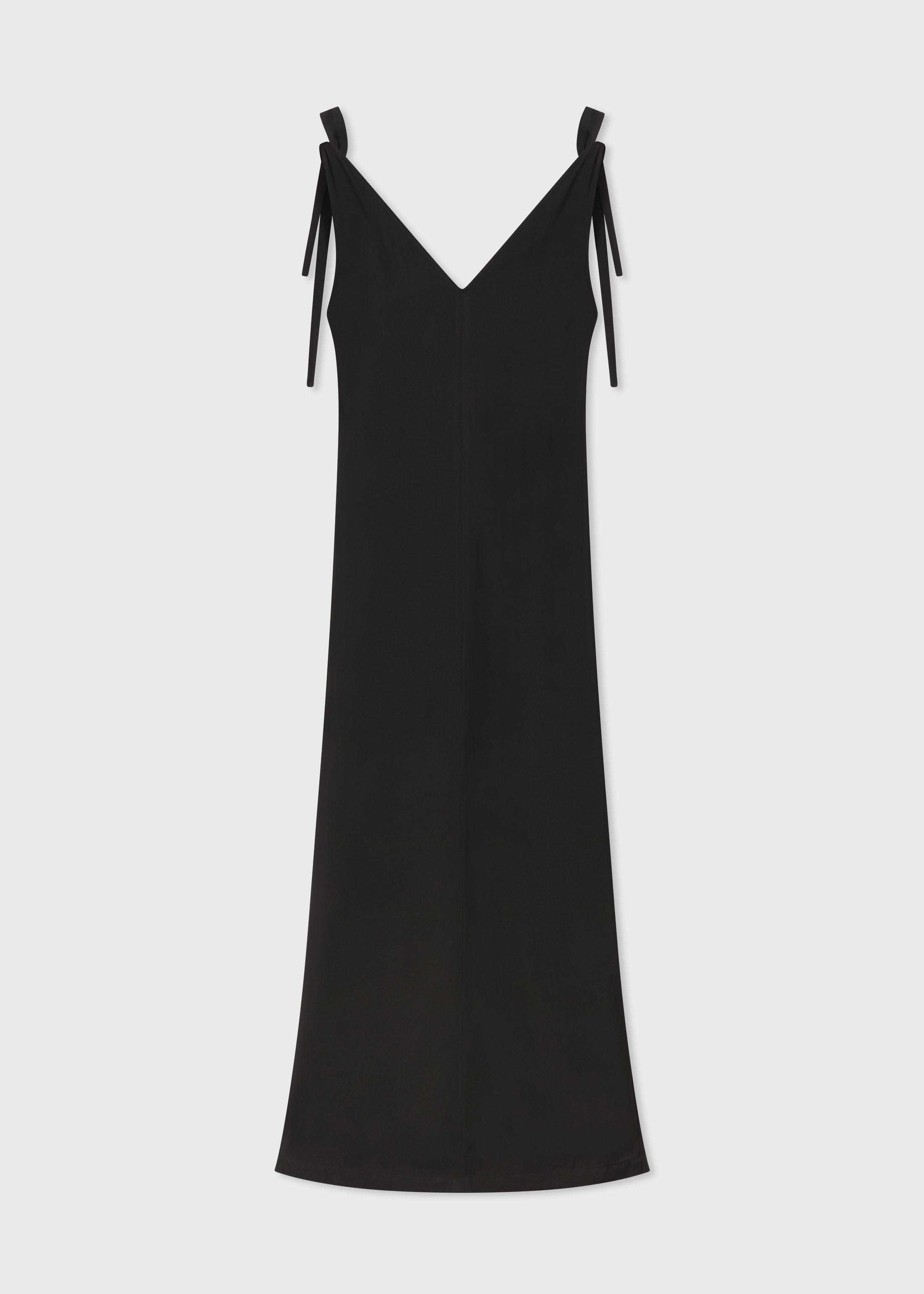 Pleated Slip Dress in Viscose Twill - Black