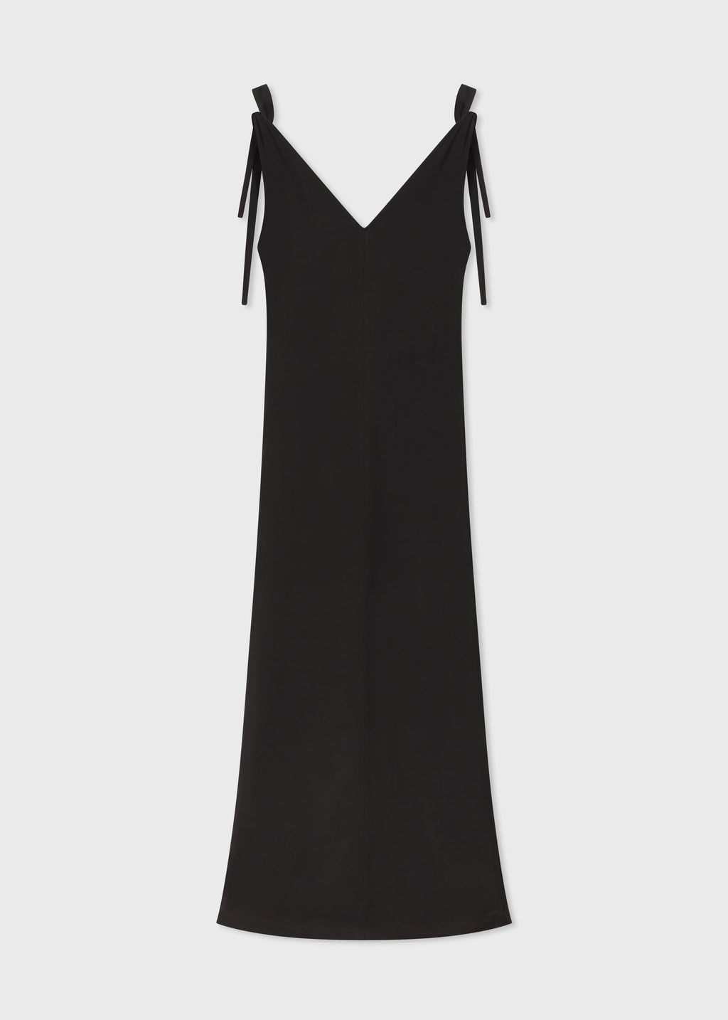 Pleated Slip Dress in Viscose Twill - Black - CO