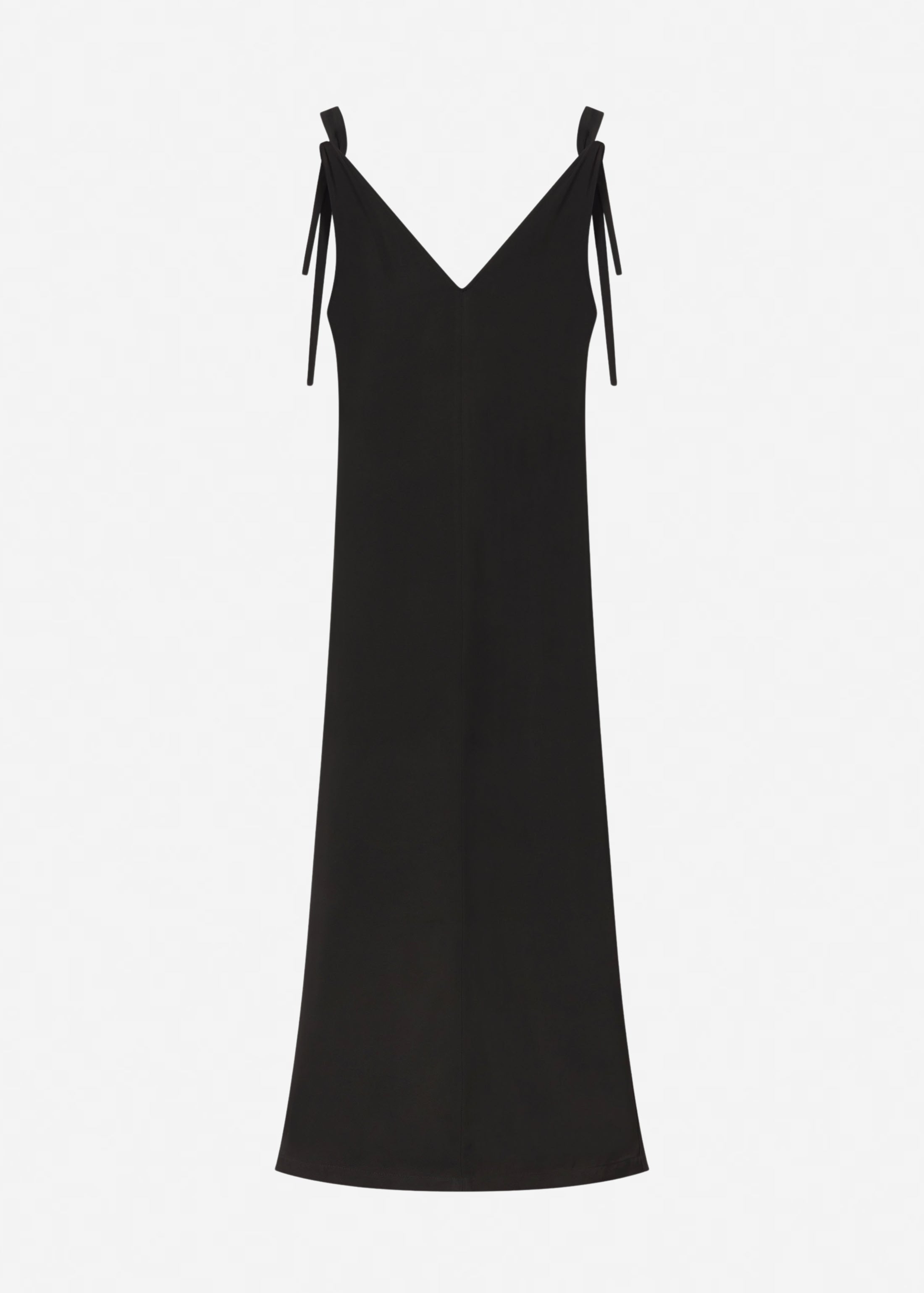 Pleated Slip Dress in Viscose Twill - Black