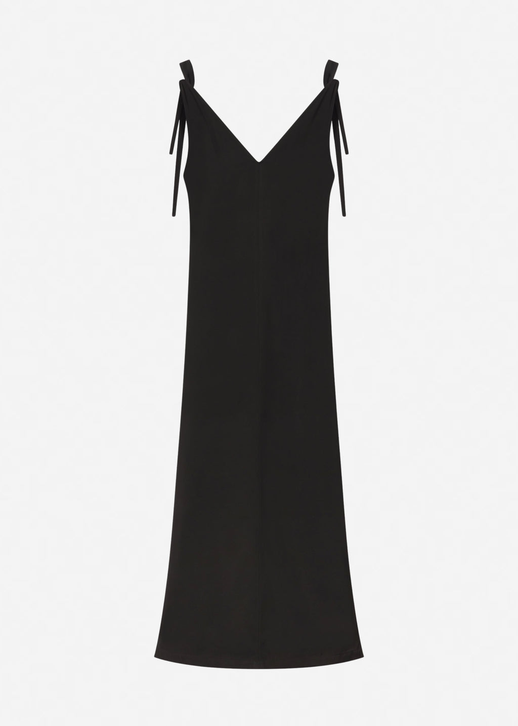 Pleated Slip Dress in Viscose Twill - Black - CO