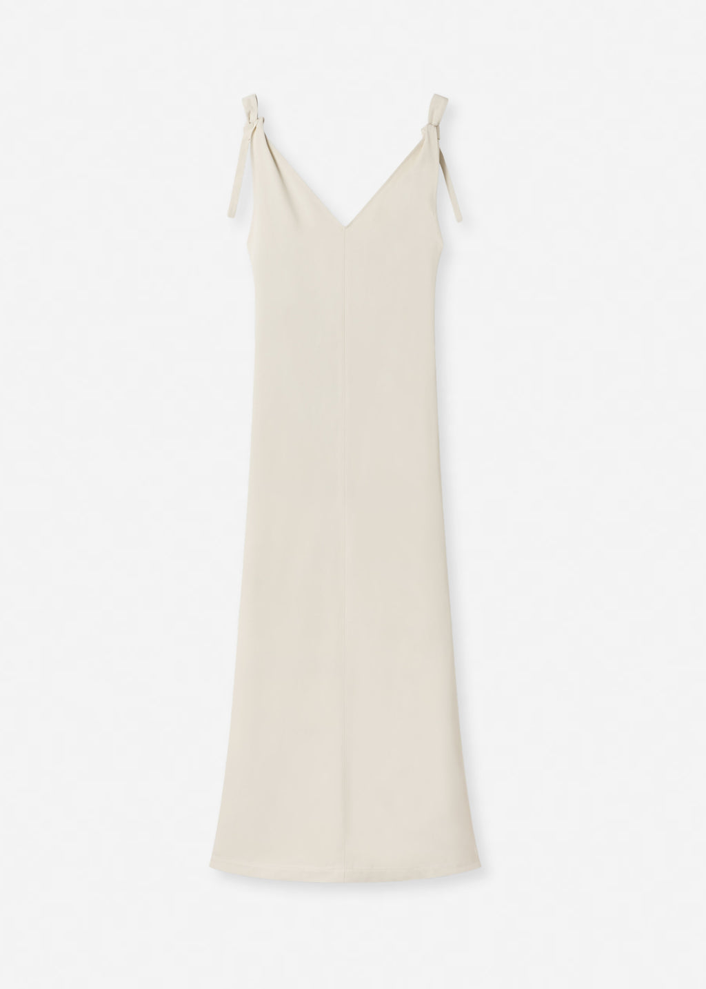 Pleated Slip Dress in Viscose Twill - Pearl - CO