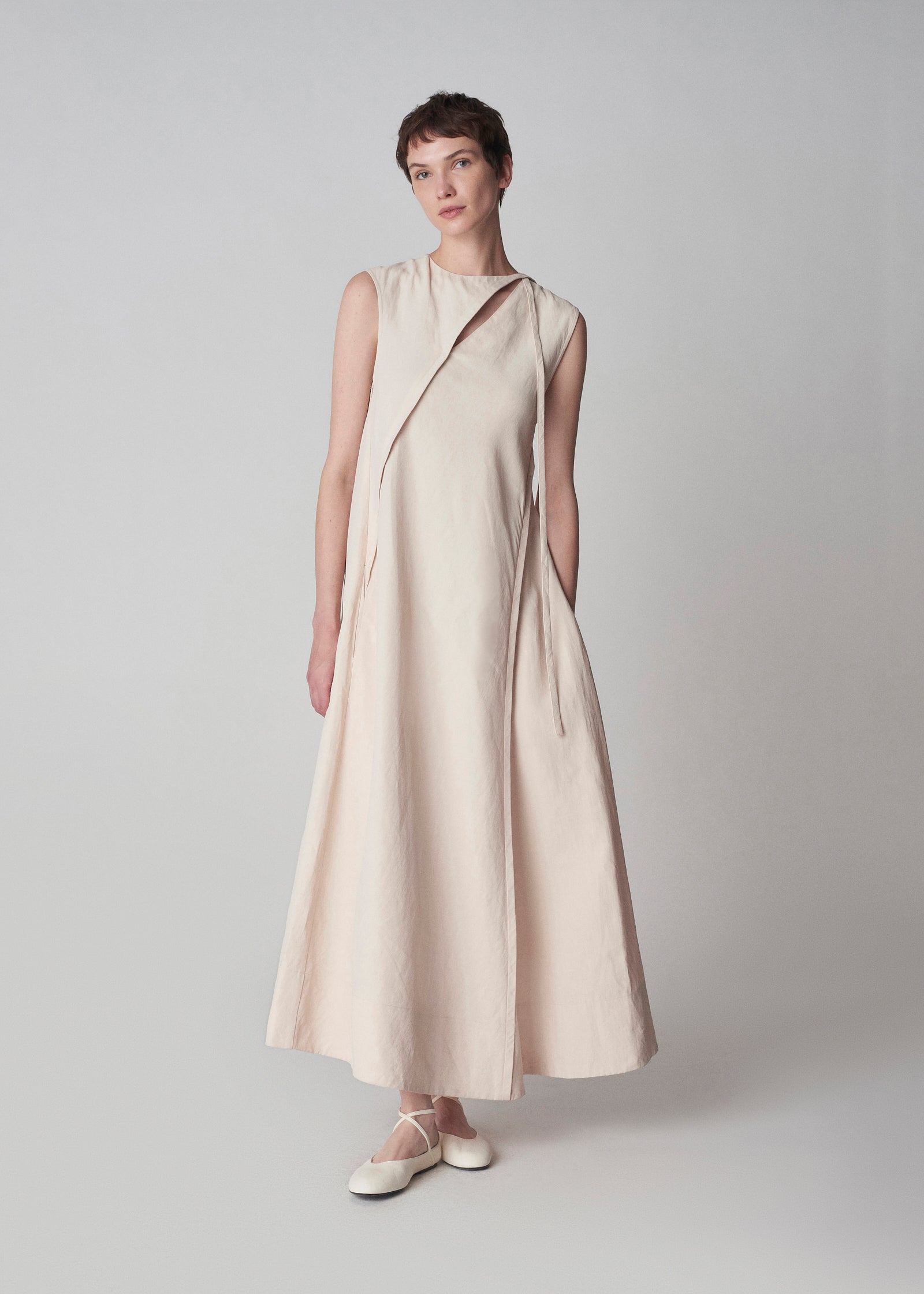 Sleeveless Long Slip Dress in Whisper Pink - CO Collections