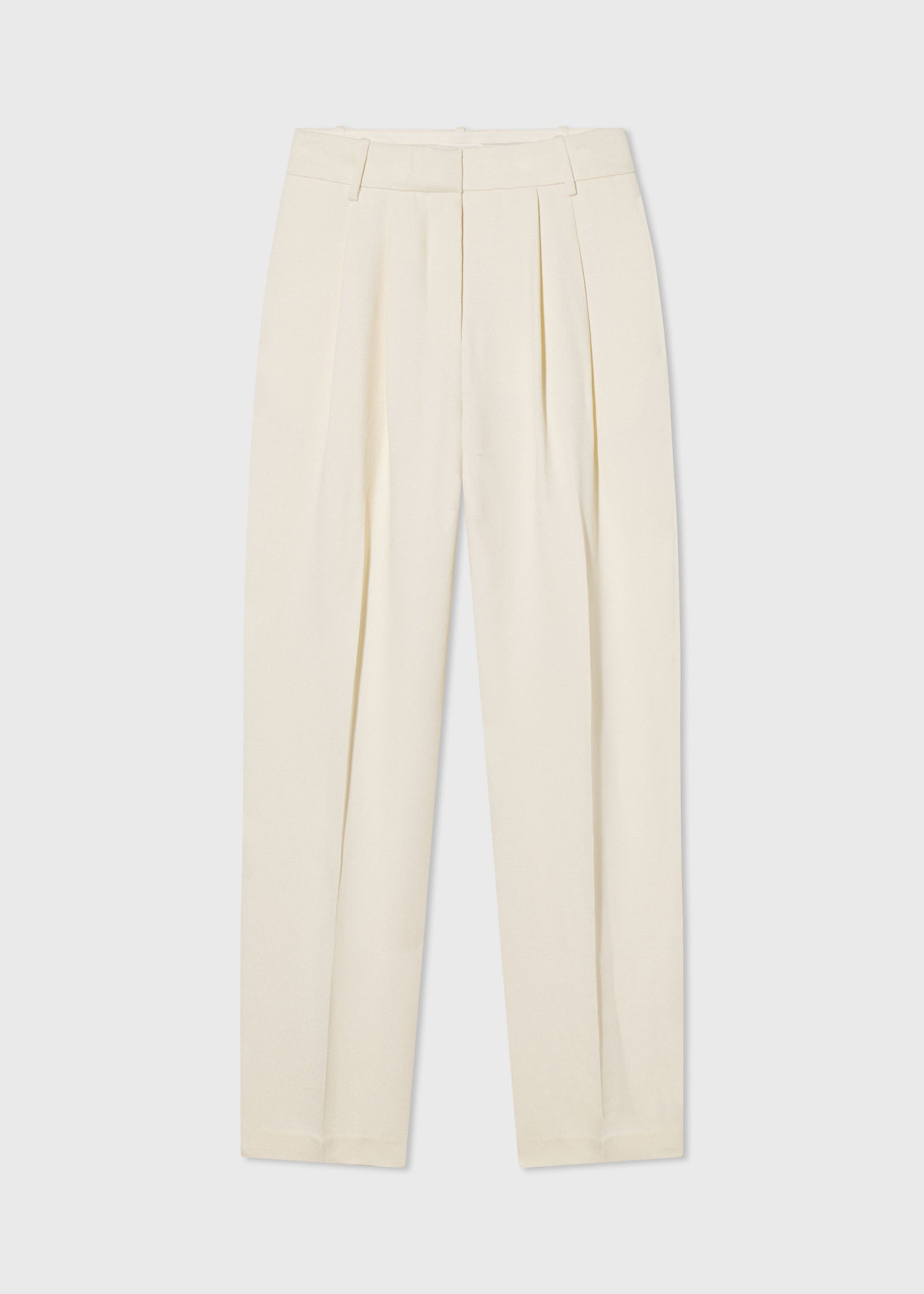 Classic Trouser in Textured Crepe - Ivory - CO Collections