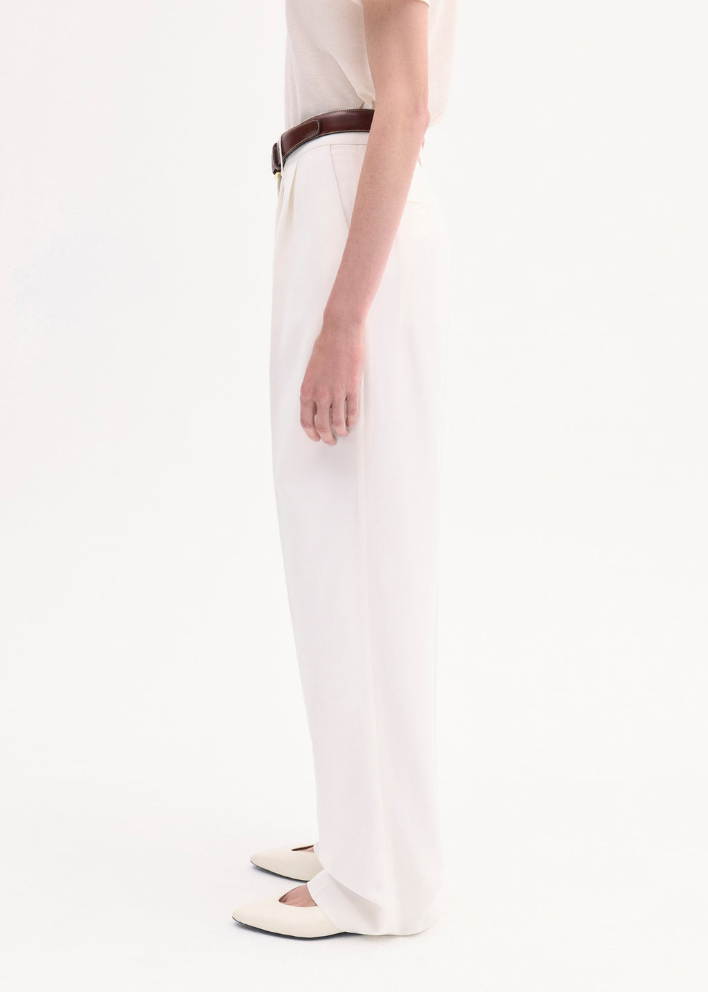 Classic Trouser in Stretch Viscose - Ivory - CO