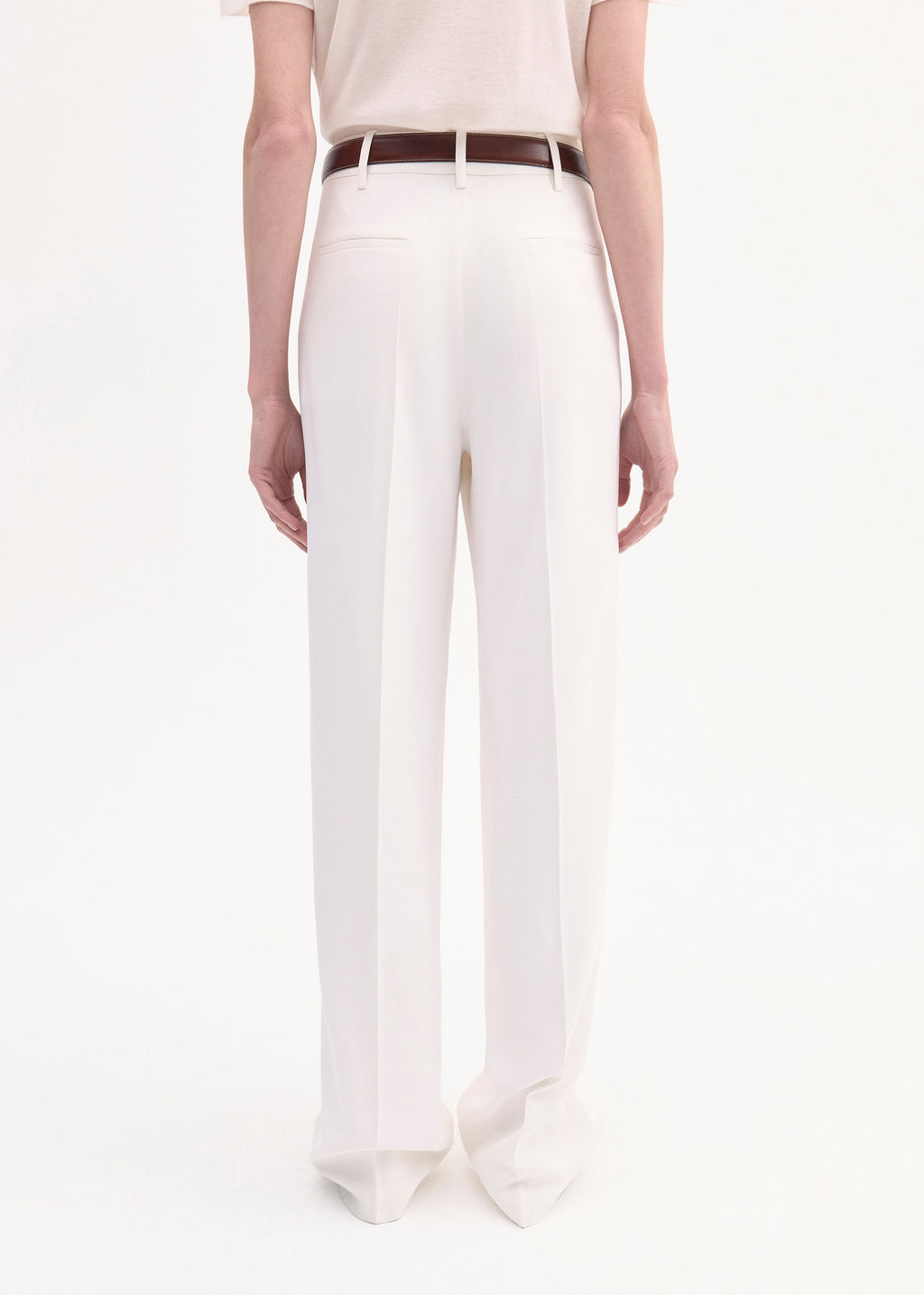 Classic Trouser in Stretch Viscose - Ivory - CO