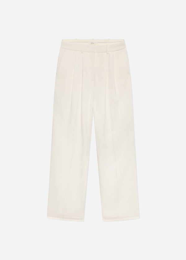 Pleat Front Trouser in Crepe - Ivory - CO
