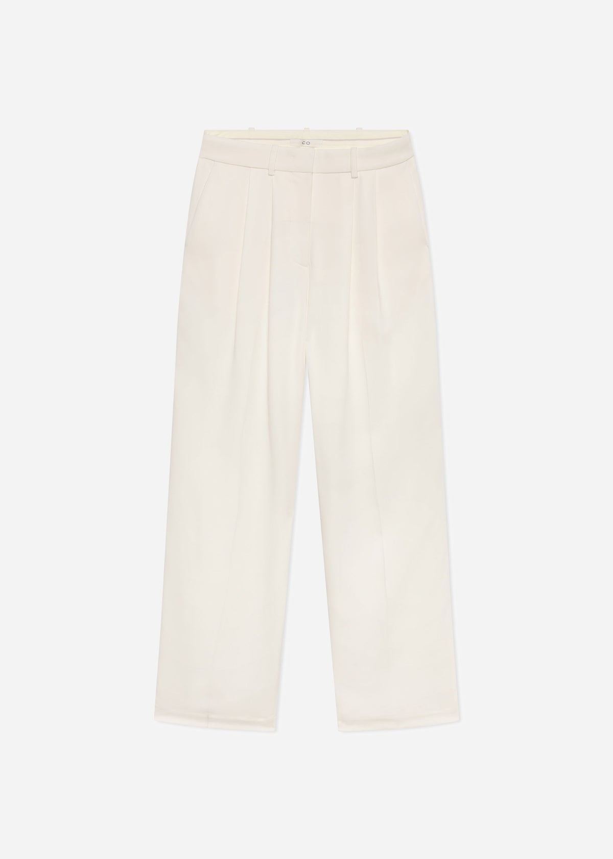 Pleated Trouser in Crepe - Ivory, image 5 of 5