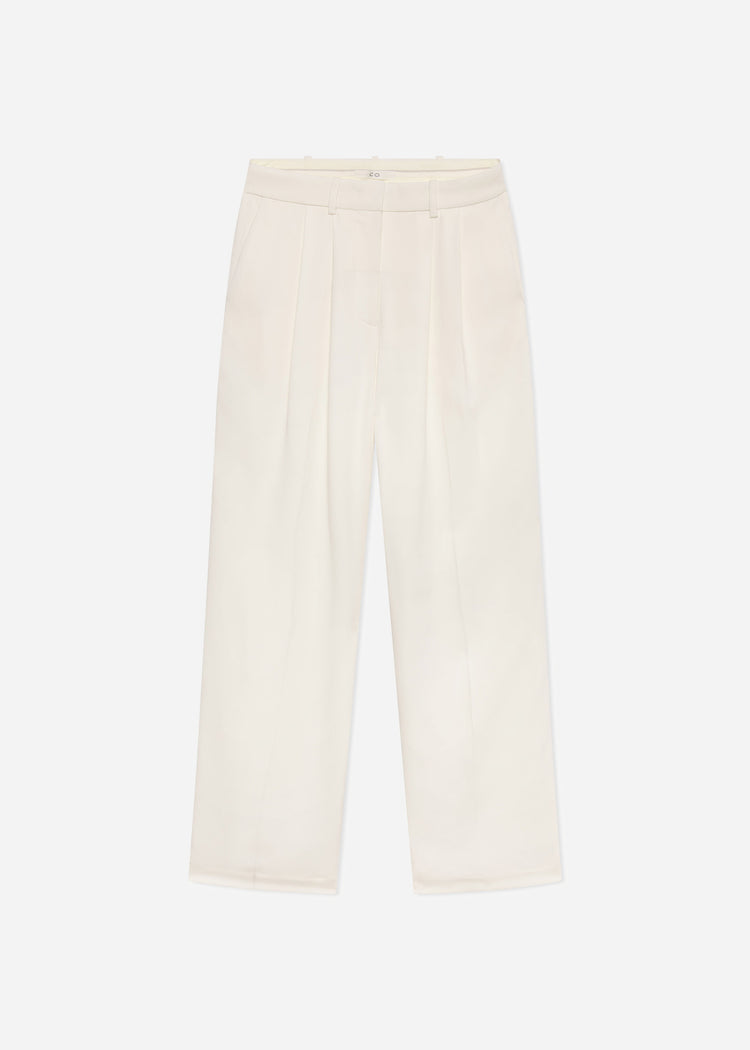 Pleated Trouser in Crepe - Ivory, image 5 of 5