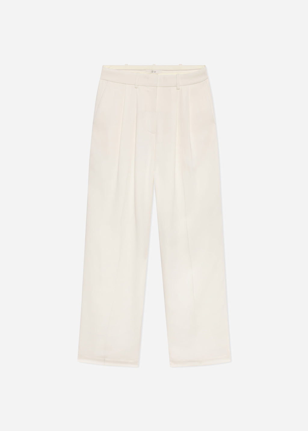 Pleat Front Trouser in Crepe - Ivory - CO