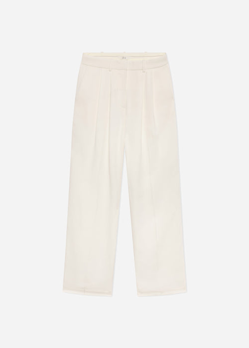 Pleated Trouser in Crepe - Ivory, image 5 of 5
