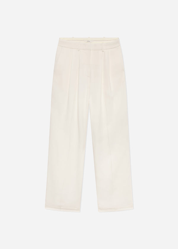 Pleat Front Trouser in Crepe - Ivory - CO