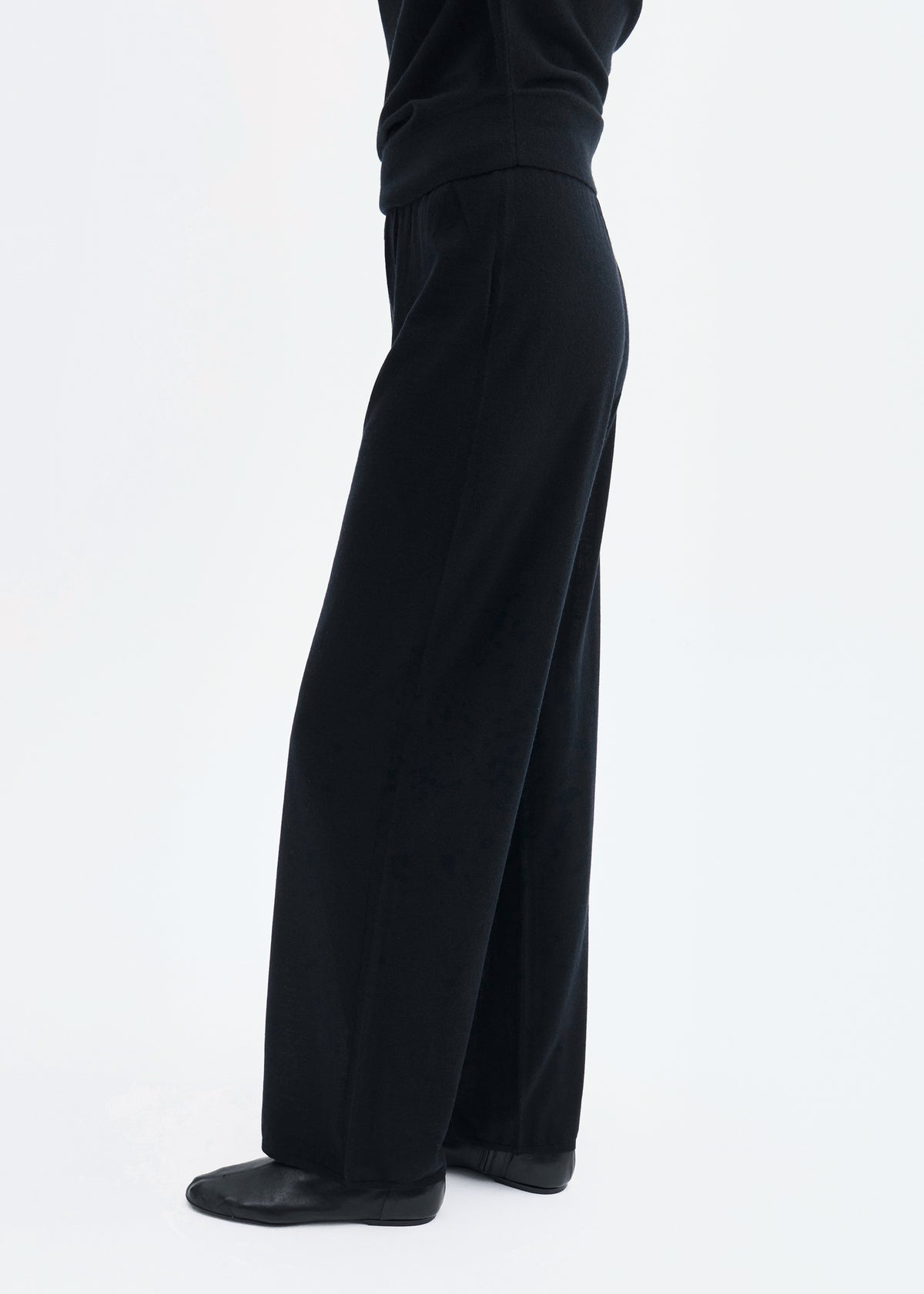 Pull Up Pant in Fine Cashmere - Black, image 2 of 6