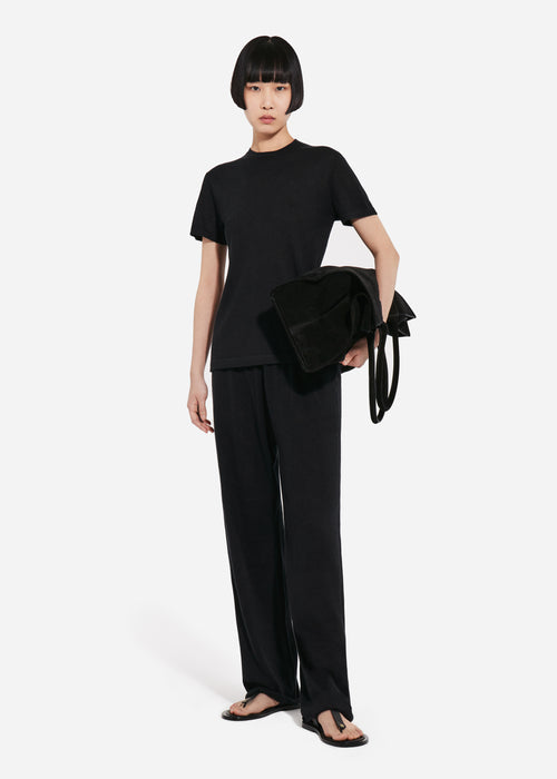 Pull Up Pant in Fine Cashmere - Black, image 1 of 6