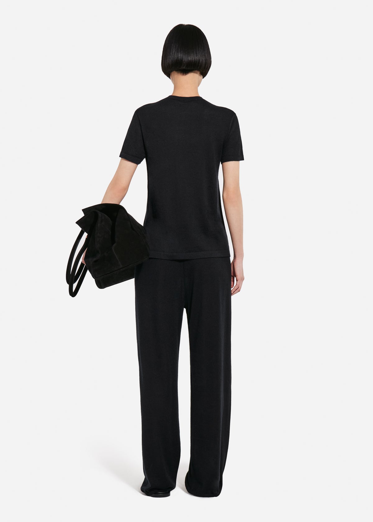 Pull Up Pant in Fine Cashmere - Black, image 5 of 6