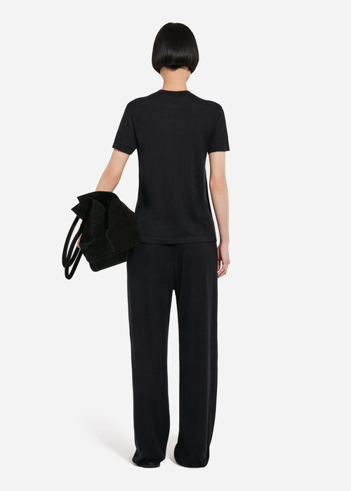 Pull Up Pant in Fine Cashmere - Black, image 5 of 6