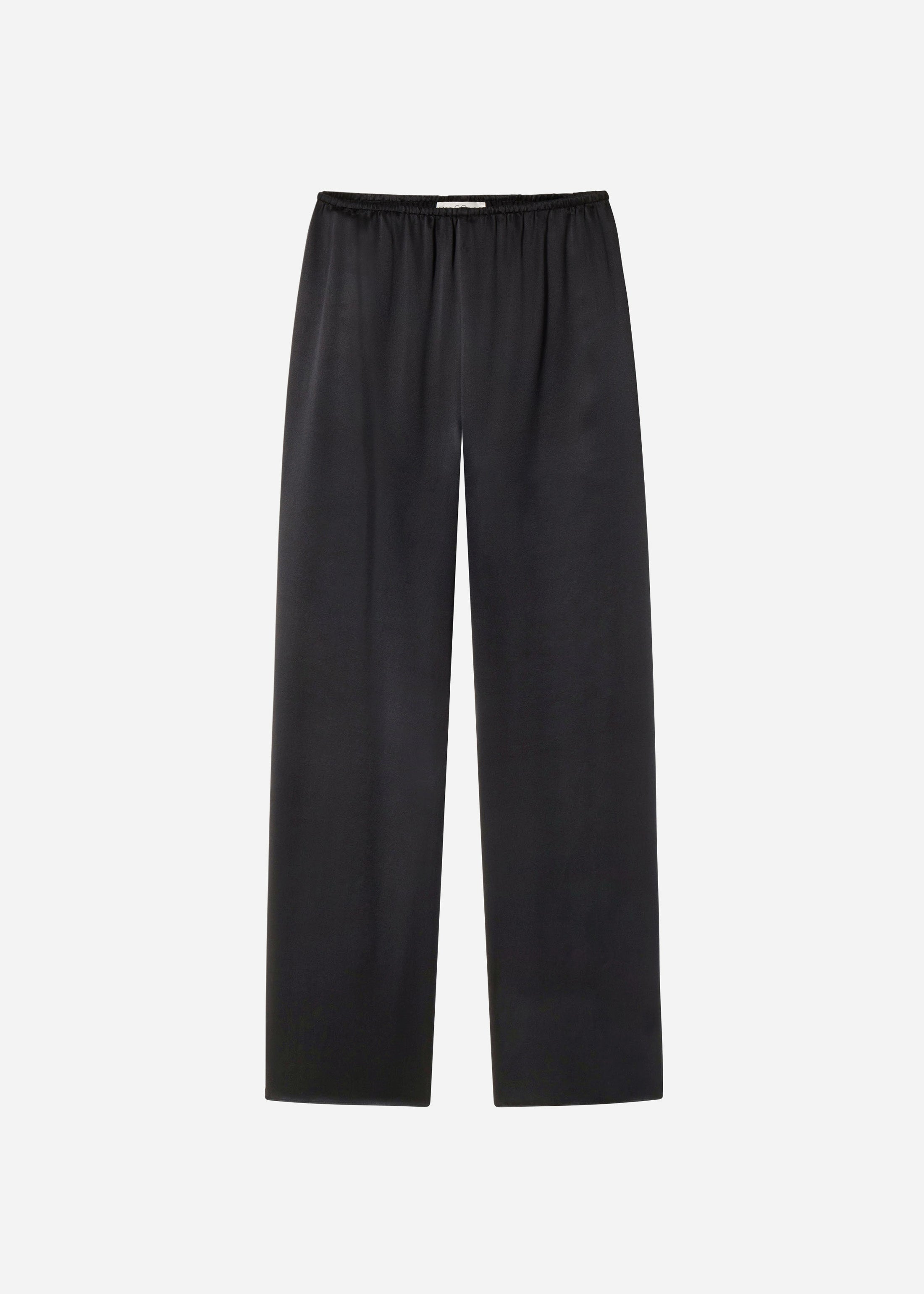 Elastic Waist Pant in Silk - Black