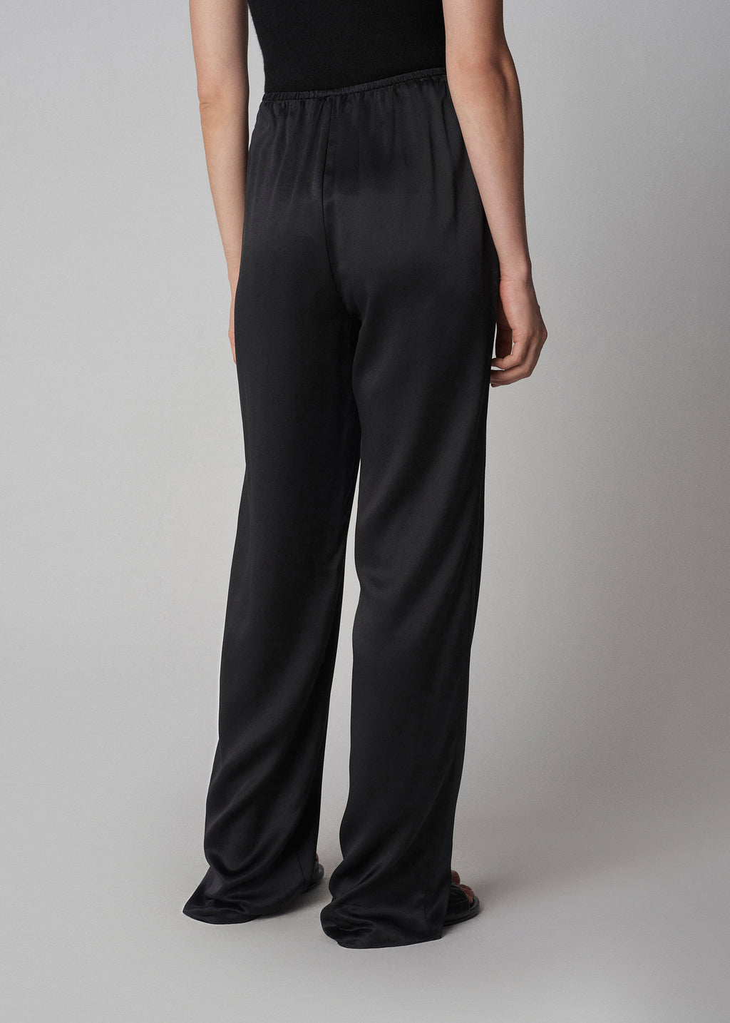 Elastic Waist Pant in Silk - Black - CO