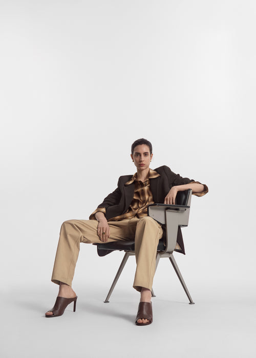 Boyfriend Blazer in Linen - Chocolate, image 1 of 5