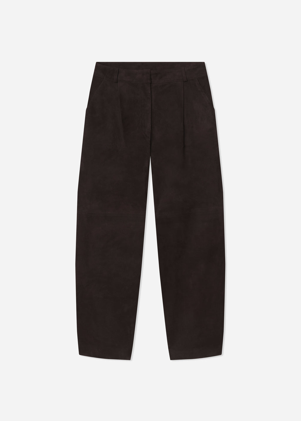 Curved Trouser in Suede - Chocolate - CO