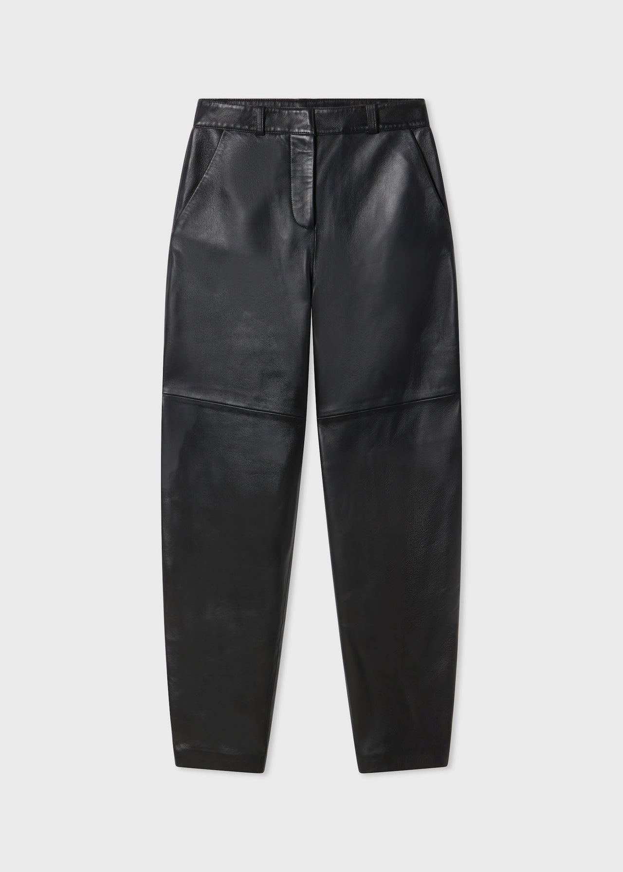 Lambskin Curve Seam Pant - Black