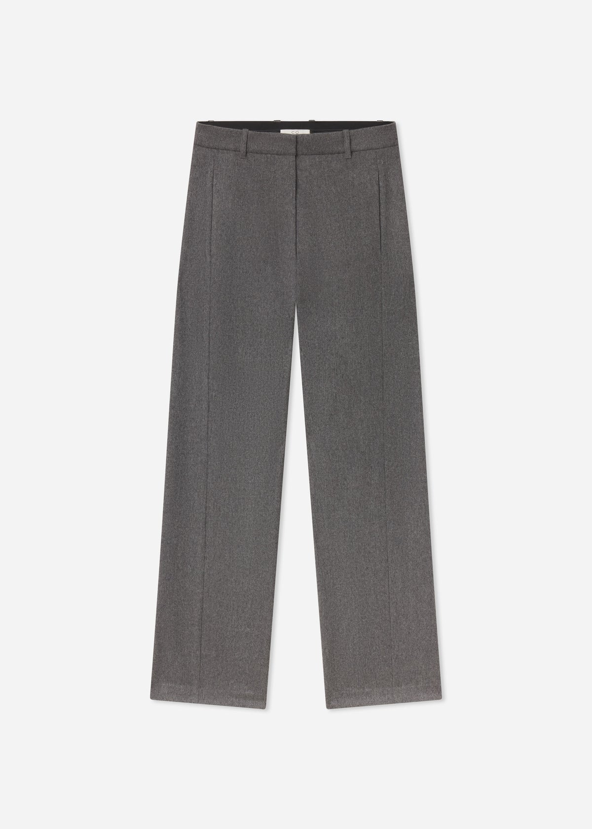High Waisted Trouser in Wool Cashmere - Grey Melange, image 4 of 4