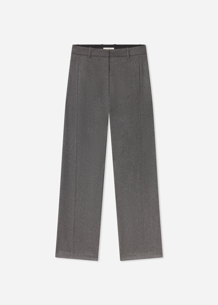 High Waisted Trouser in Wool Cashmere - Grey Melange, image 4 of 4