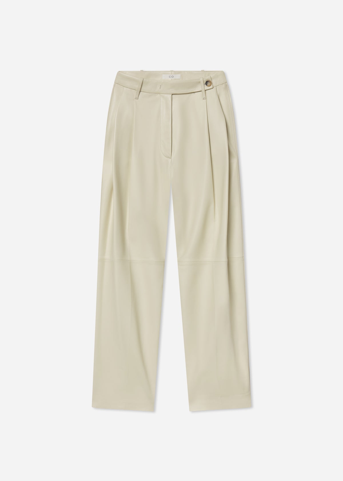 Pleated Pants in Leather - Pearl, image 5 of 5