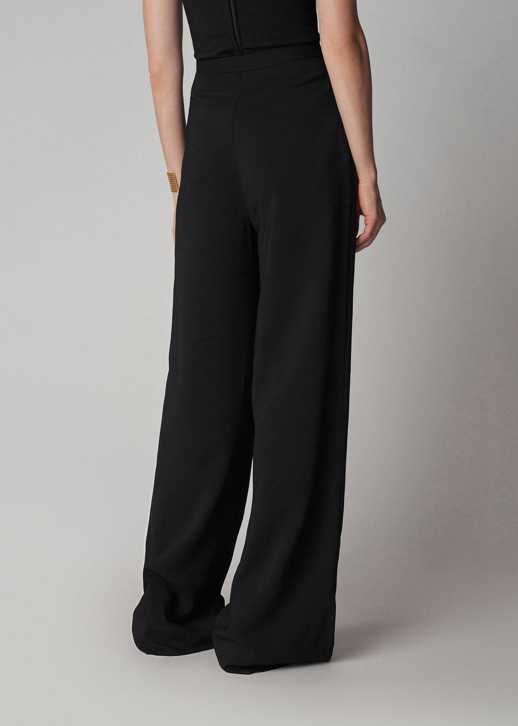 Palazzo Pant in Stretch Viscose - Black - CO