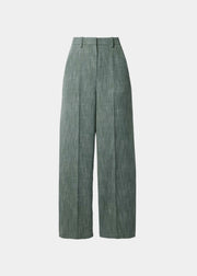 Straight Leg Pant  in Melange Suiting - Dark Forest - CO Collections