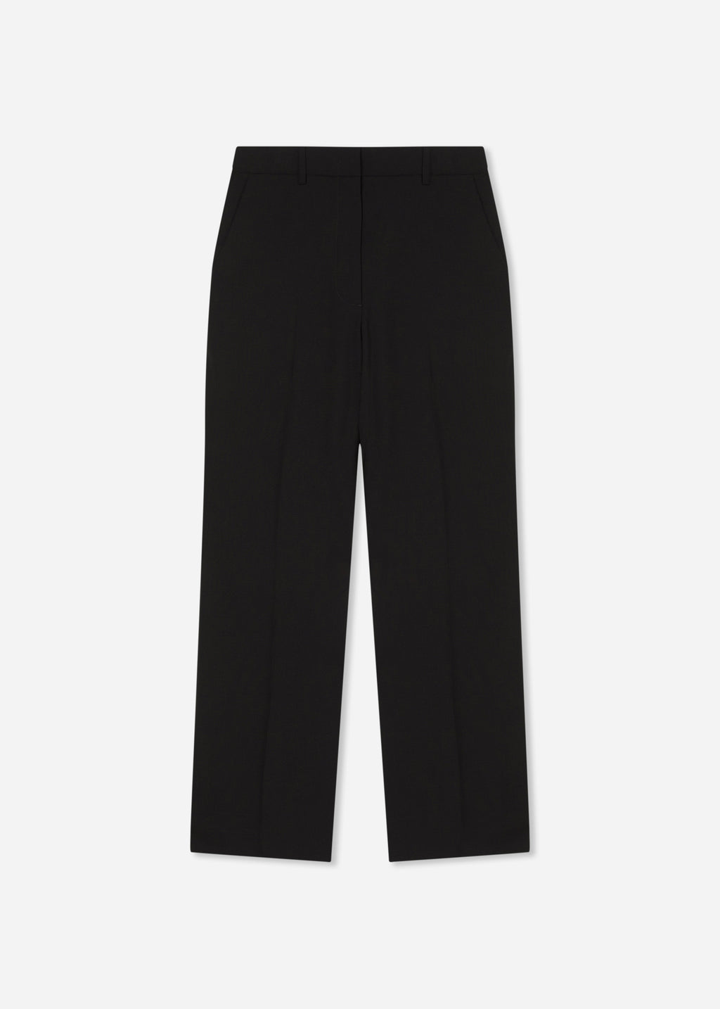 Cropped Cigarette Trouser in Virgin Wool - Black - CO