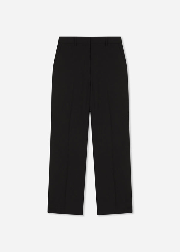 Cropped Cigarette Trouser in Virgin Wool - Black - CO