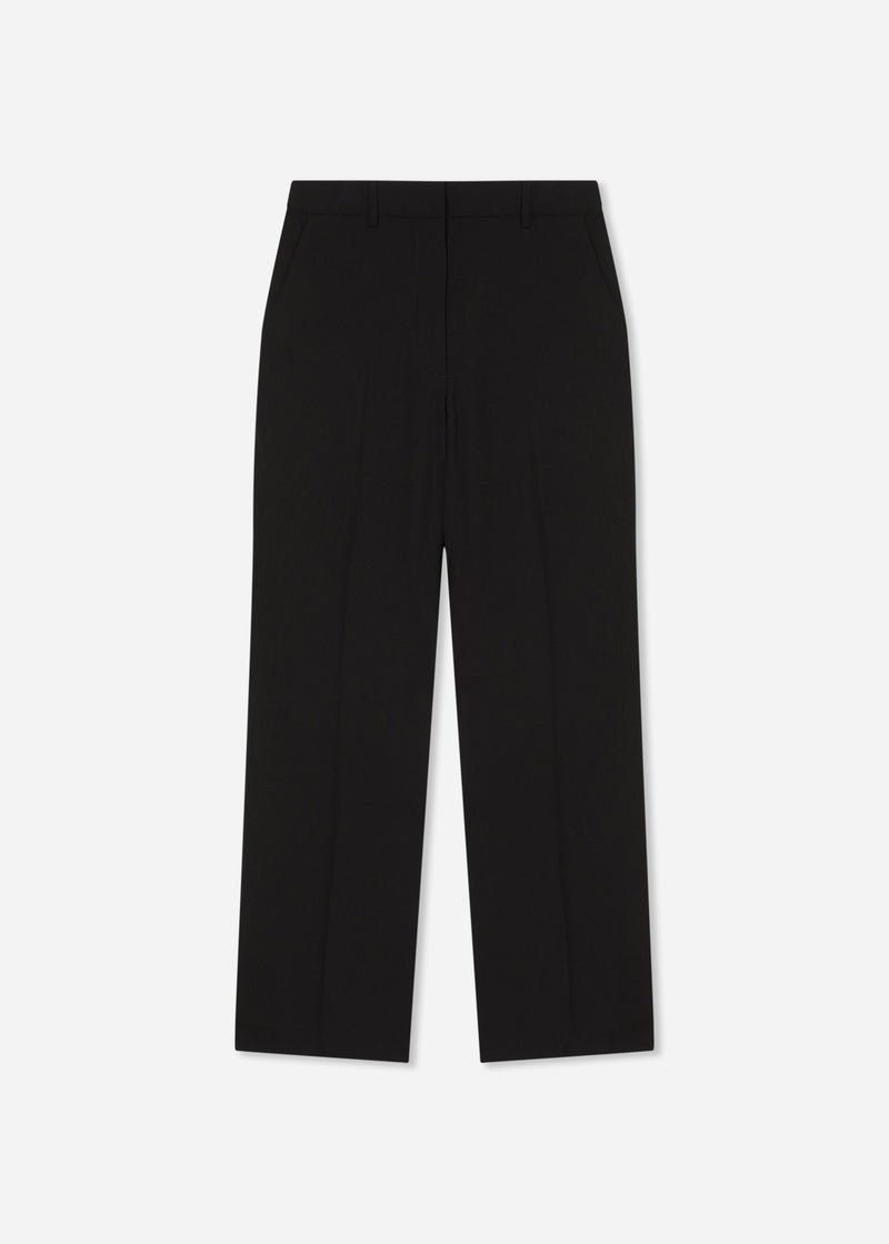Cropped Cigarette Trouser in Virgin Wool - Black - CO