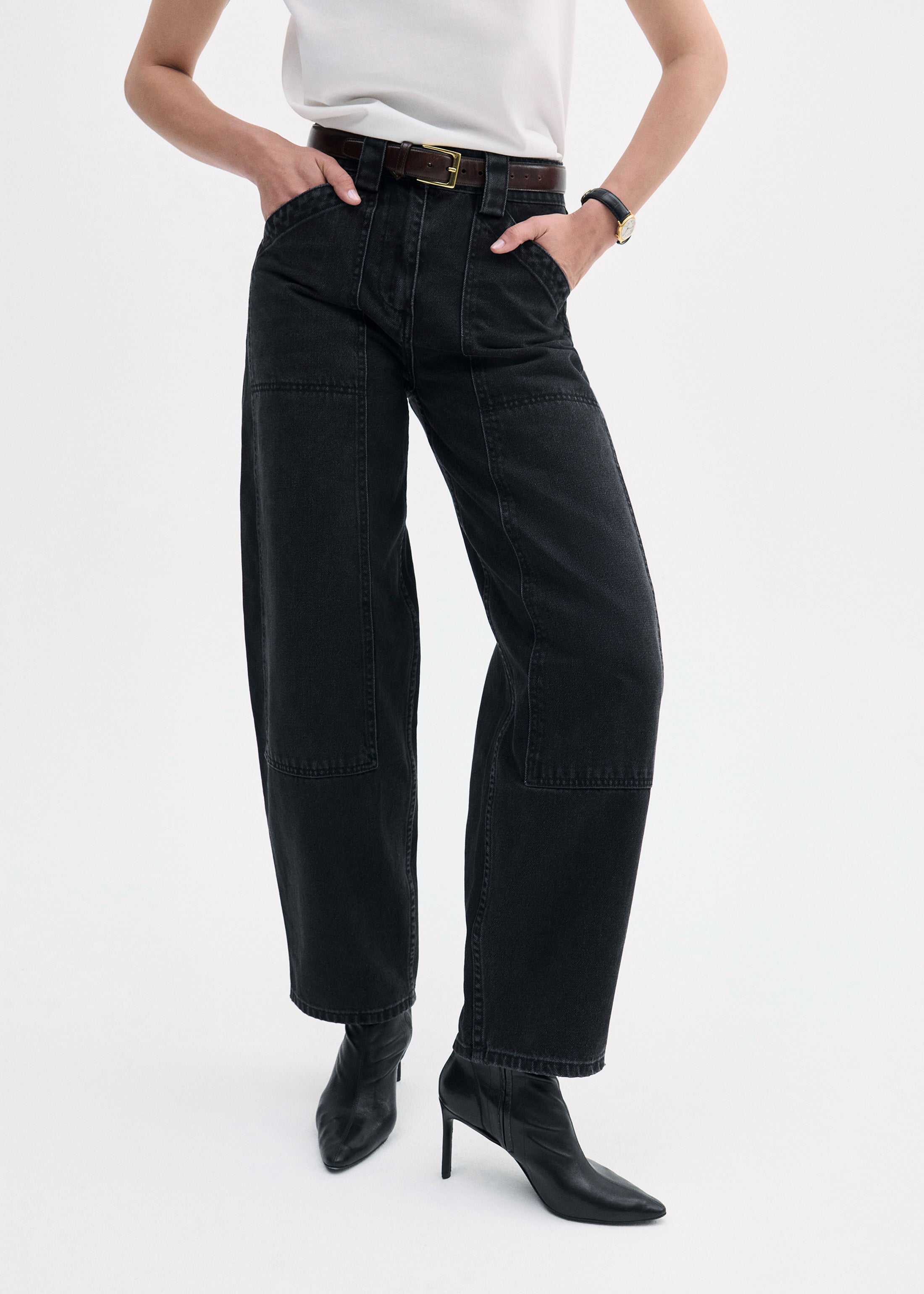 Denim Patch Pocket Jean - Black