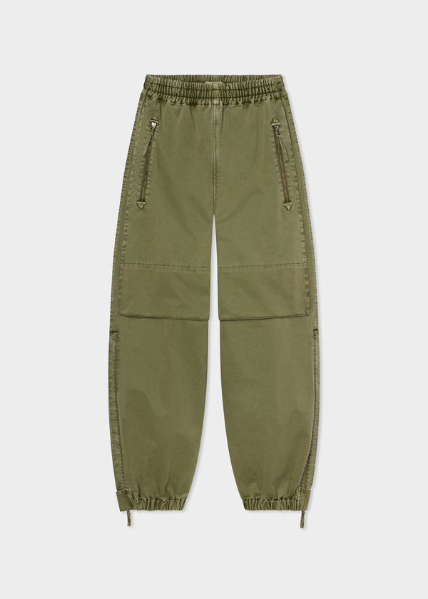 Articulated Pant in Cotton Twill - Army Green - CO