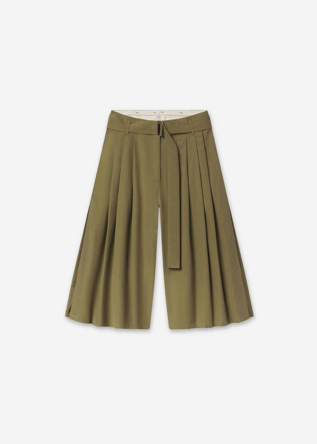 Pleated Culotte in Cotton Poplin - Aloe - CO