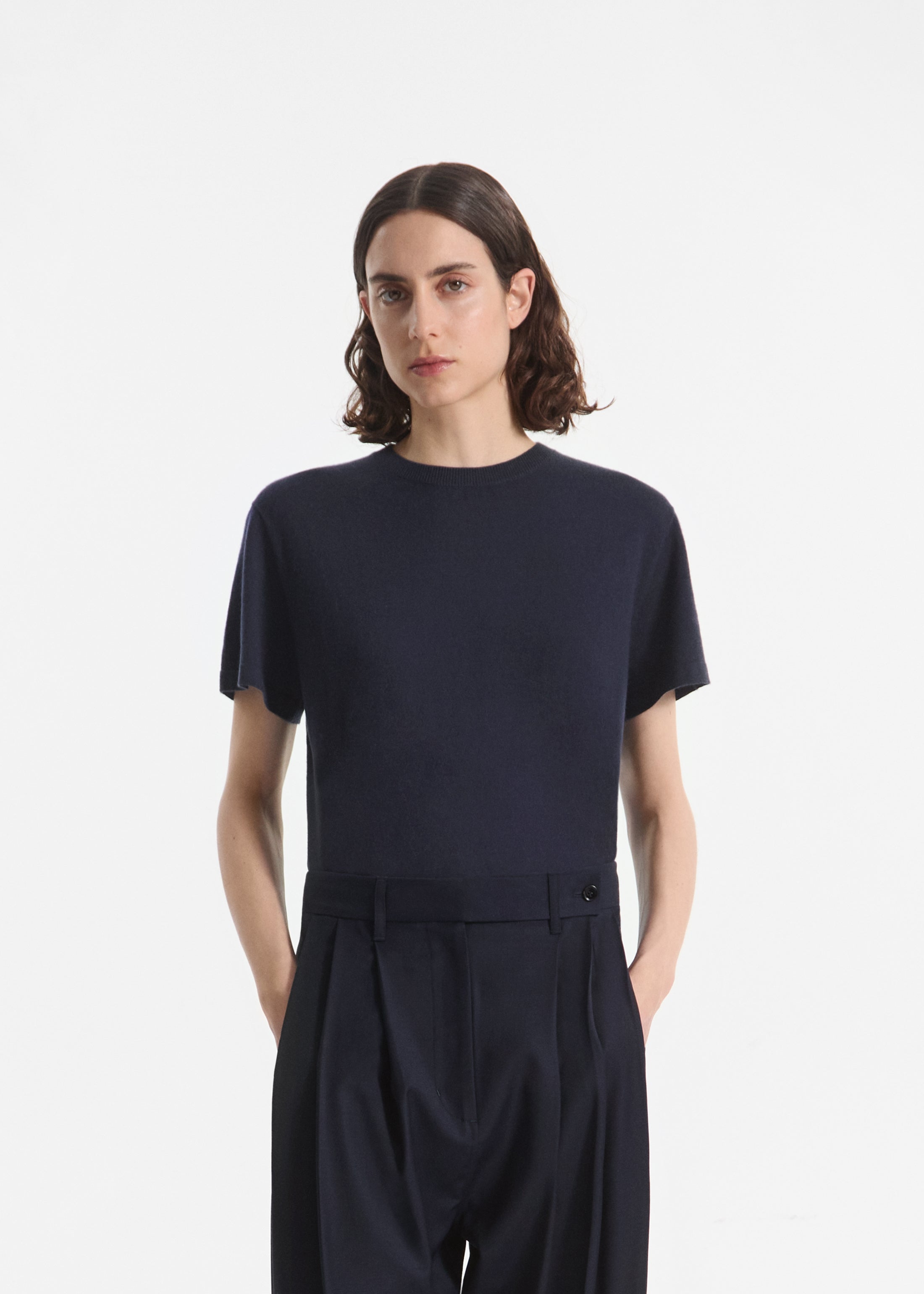 T-Shirt in Fine Cashmere - Nocturne