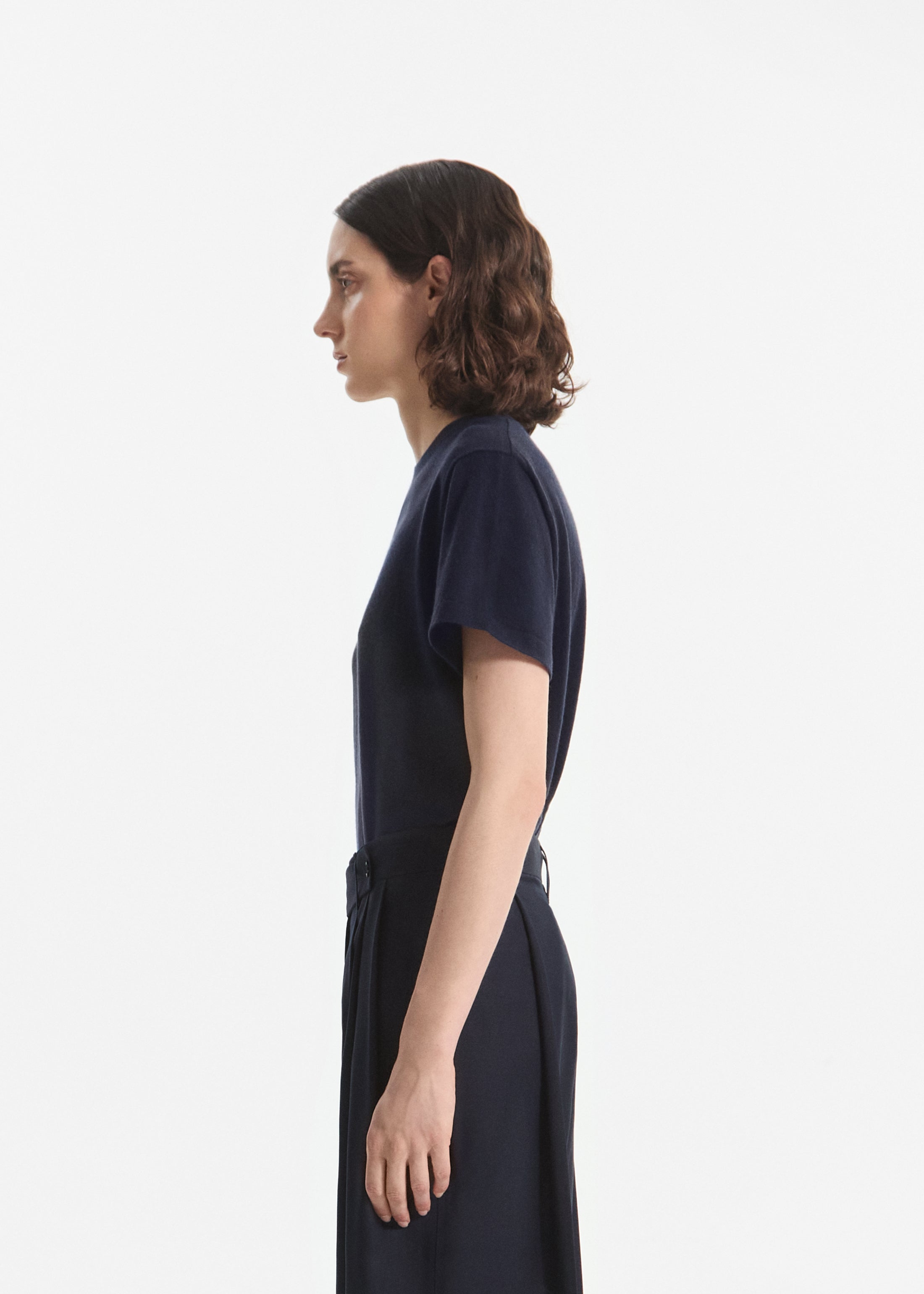 T-Shirt in Fine Cashmere - Nocturne
