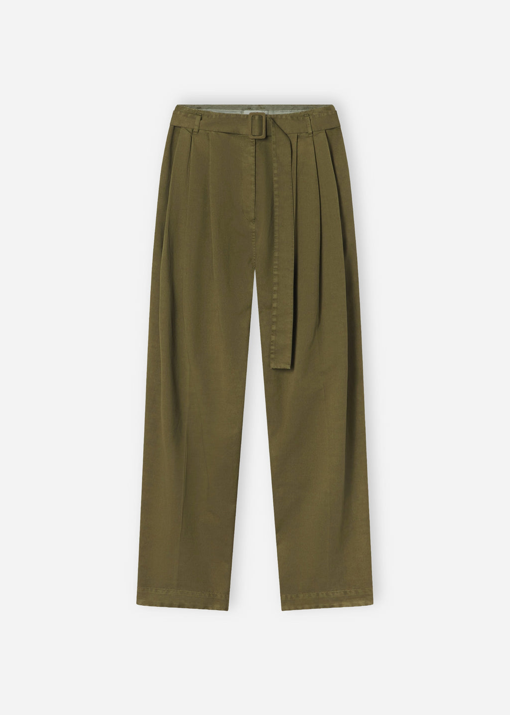 Pleated Pant in Cotton - Avocado - CO
