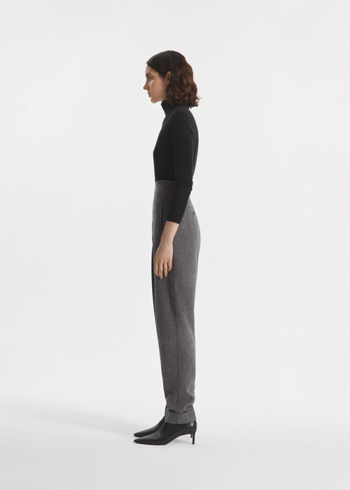 High Waisted Jodphur in Wool Cashmere - Grey Melange, image 2 of 4