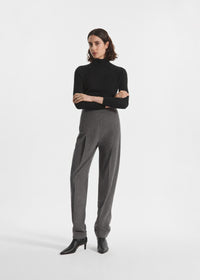High Waisted Jodphur in Wool Cashmere - Grey Melange