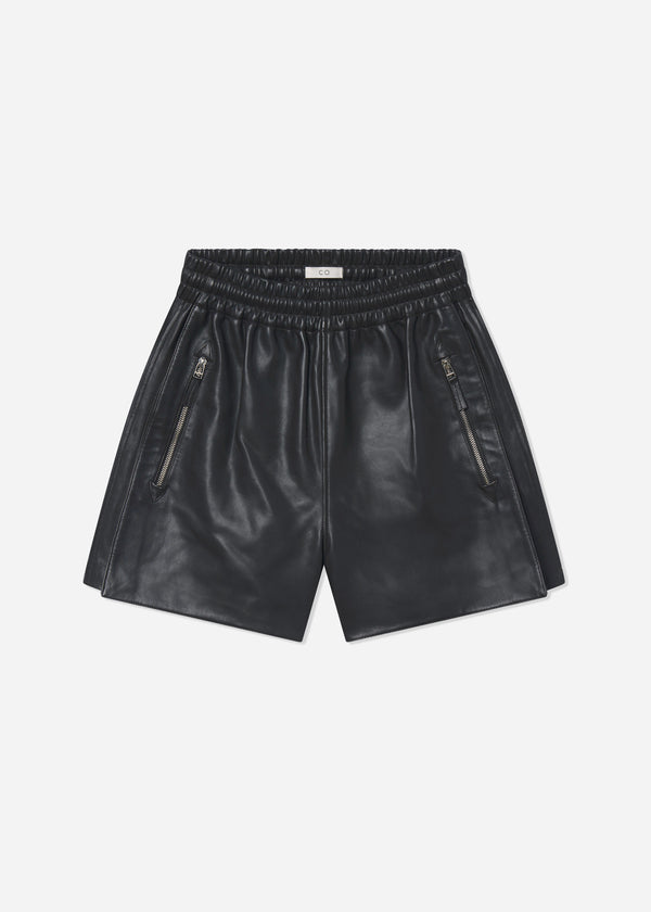 Combat Short in Leather - Chocolate - CO