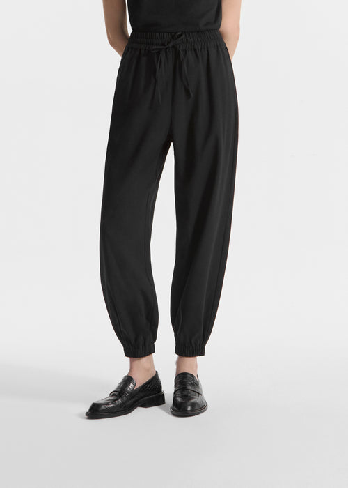 Jogger Pant in Stretch Wool Suiting - Black - CO