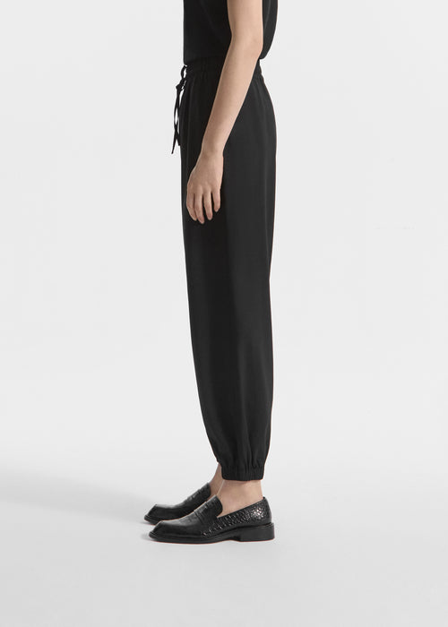 Jogger Pant in Stretch Wool Suiting - Black - CO