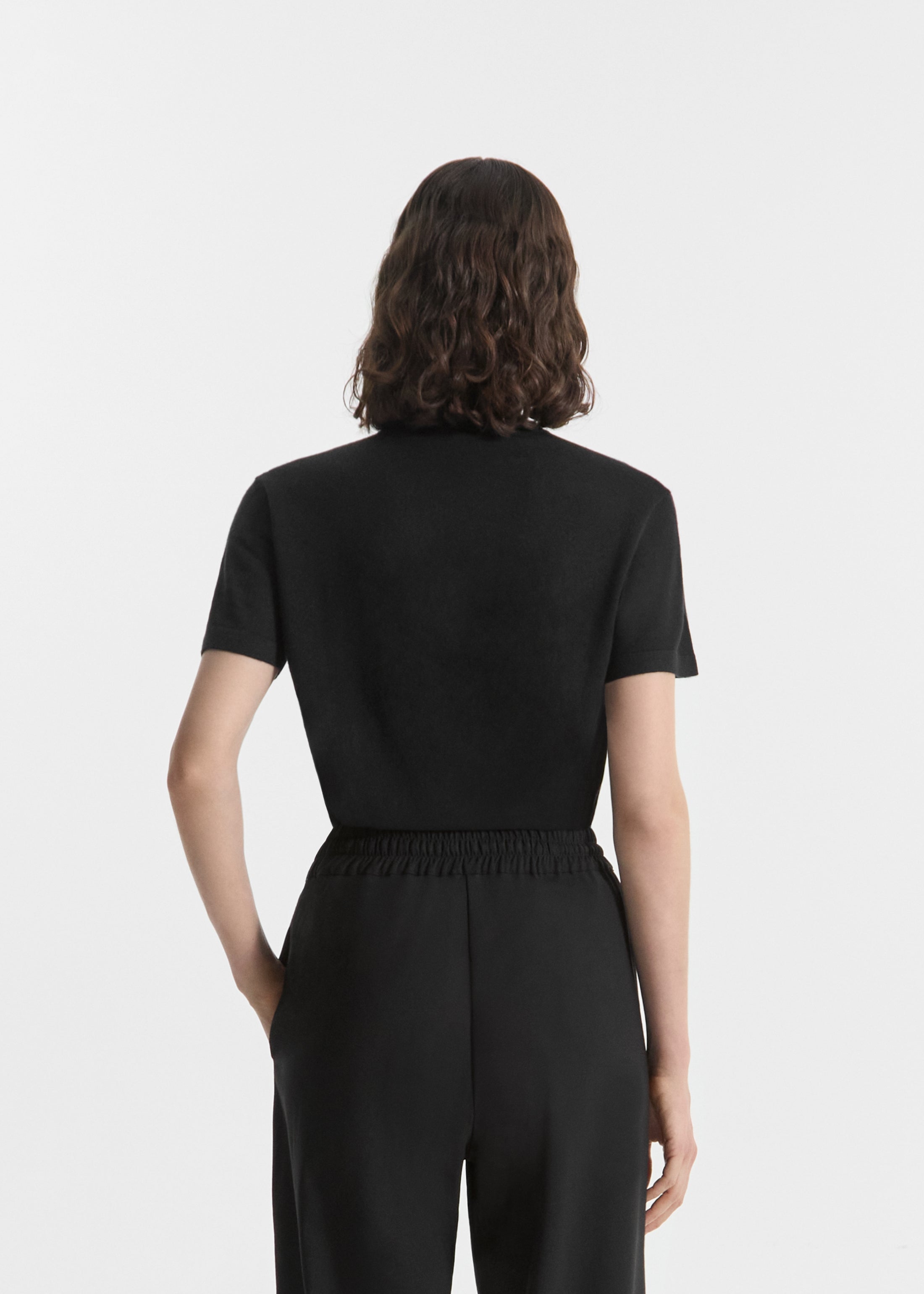 T-Shirt in Fine Cashmere - Black
