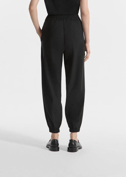 Jogger Pant in Stretch Wool Suiting - Black - CO