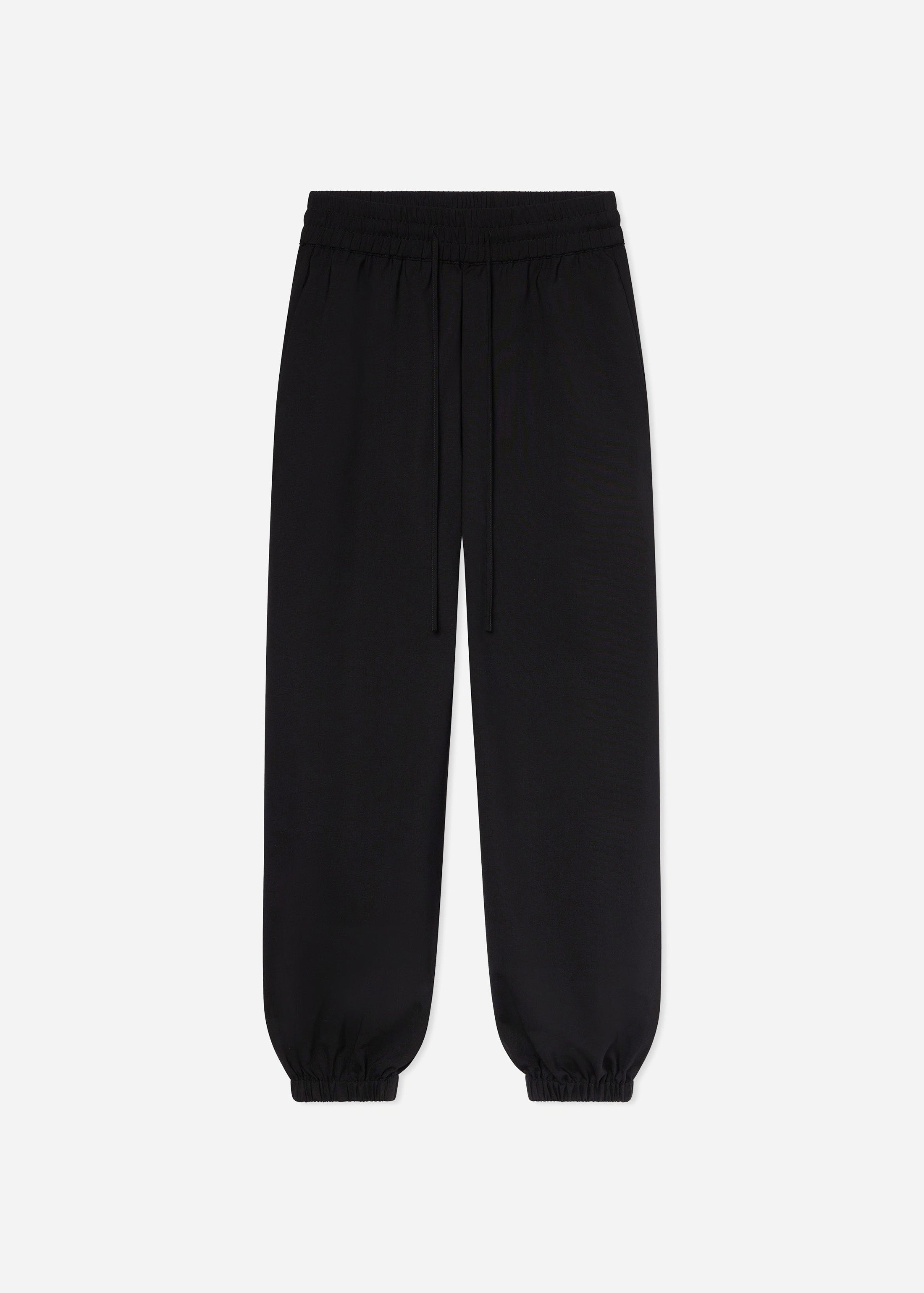 Jogger Pant in Stretch Wool Suiting - Black