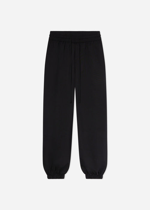 Jogger Pant in Stretch Wool Suiting - Black - CO