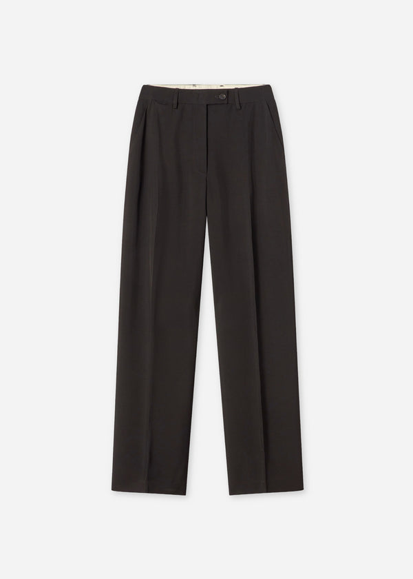 Tailored Straight-Leg Trouser in Viscose Twill - Black - CO